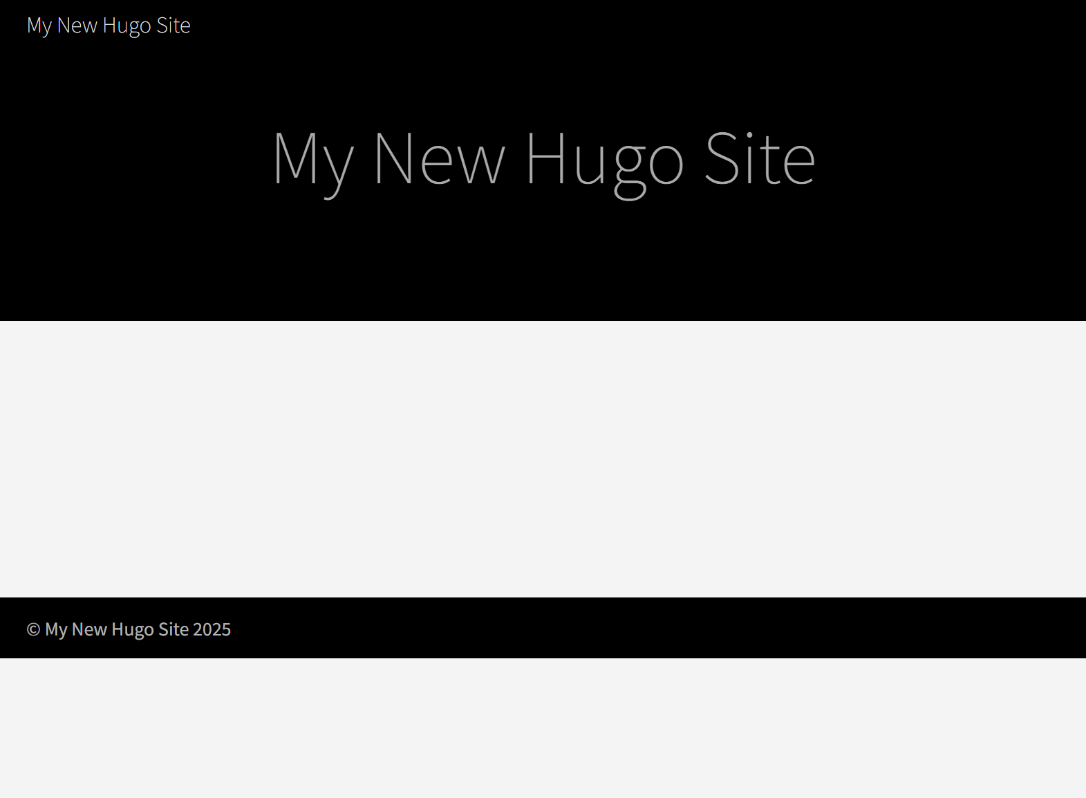 Hugoのローカルサーバーで表示したブログのスクリーンショット